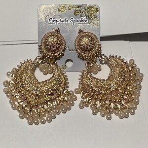 ⚜️Antique/Vintage Style Etched Beaded Dangle Drop Earrings